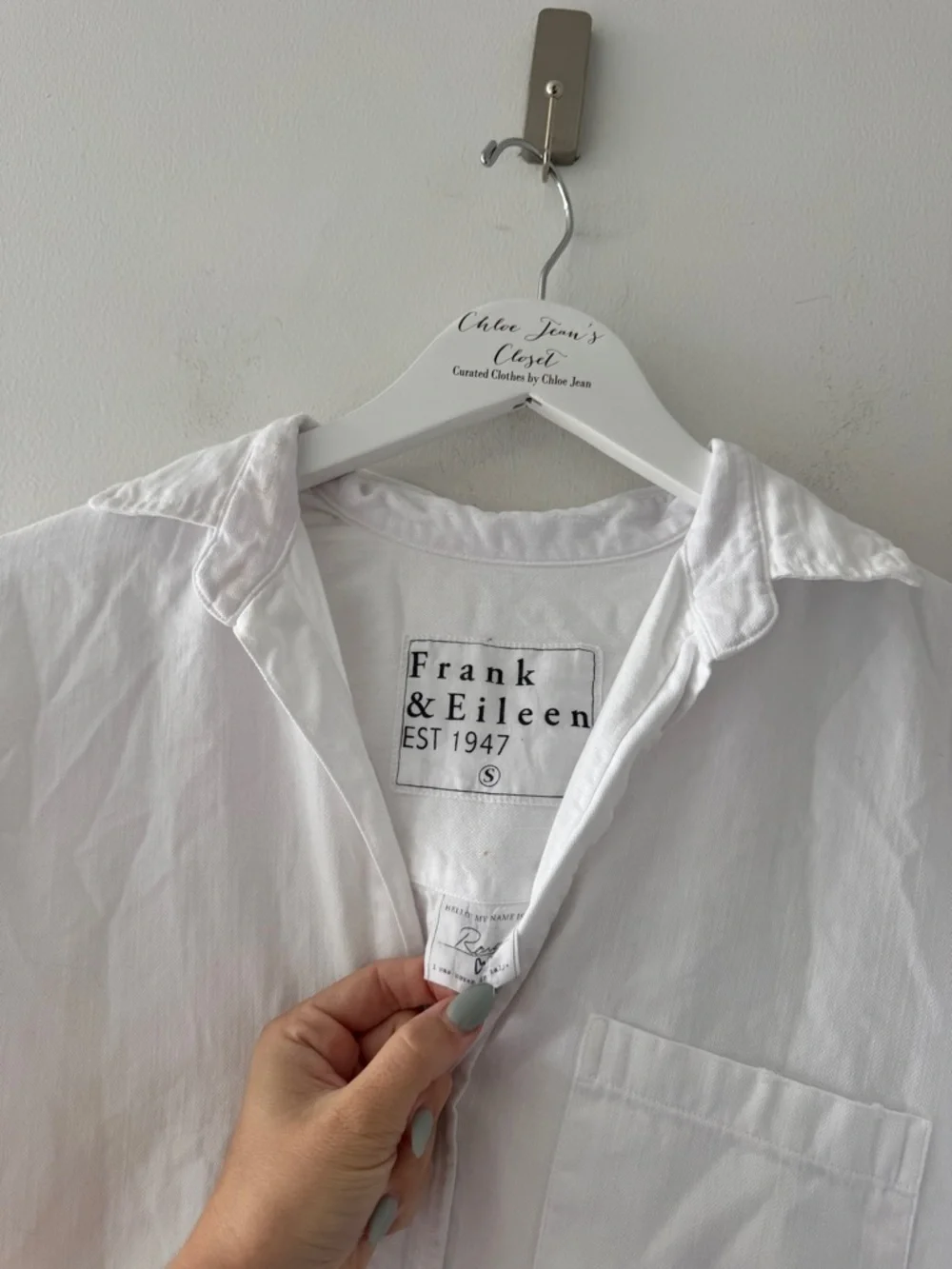 FRANK & EILEEN Rory White Maxi Shirtdress S - Picture 5 of 7